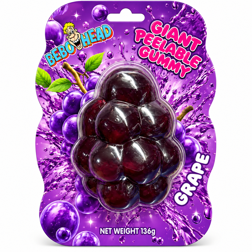 Grape Shaped Giant Peelable Gummy | 1 piece Giant Fruit Gummy
