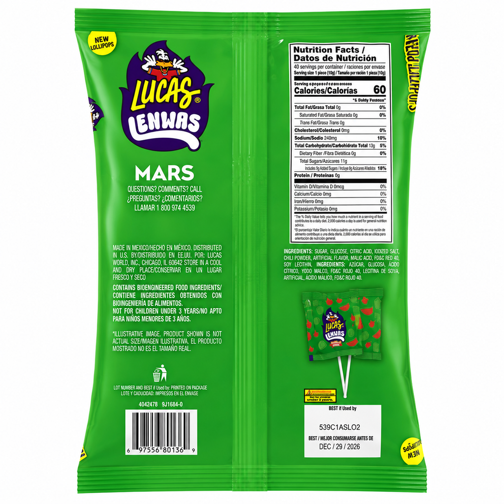Lucas Lenwas Sandia 40 pcs | Watermelon