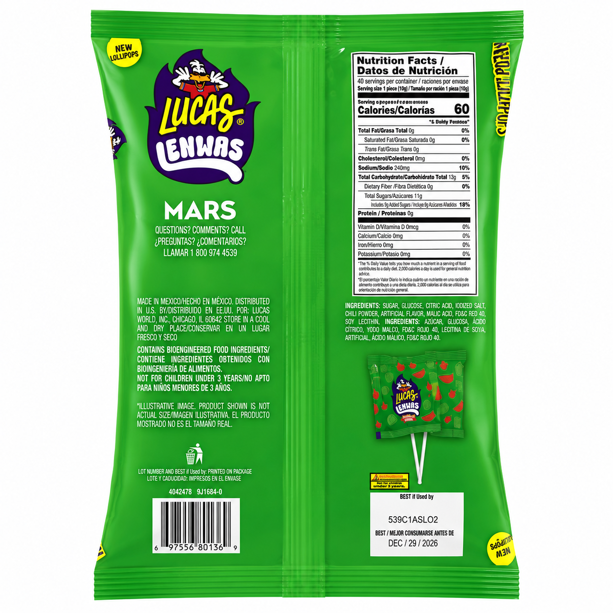 Lucas Lenwas Sandia 40 pcs | Watermelon