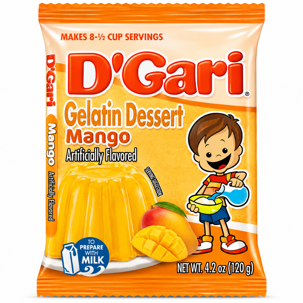 D'Gari Mango Flavored Gelatin Dessert Powder | 120g Packet