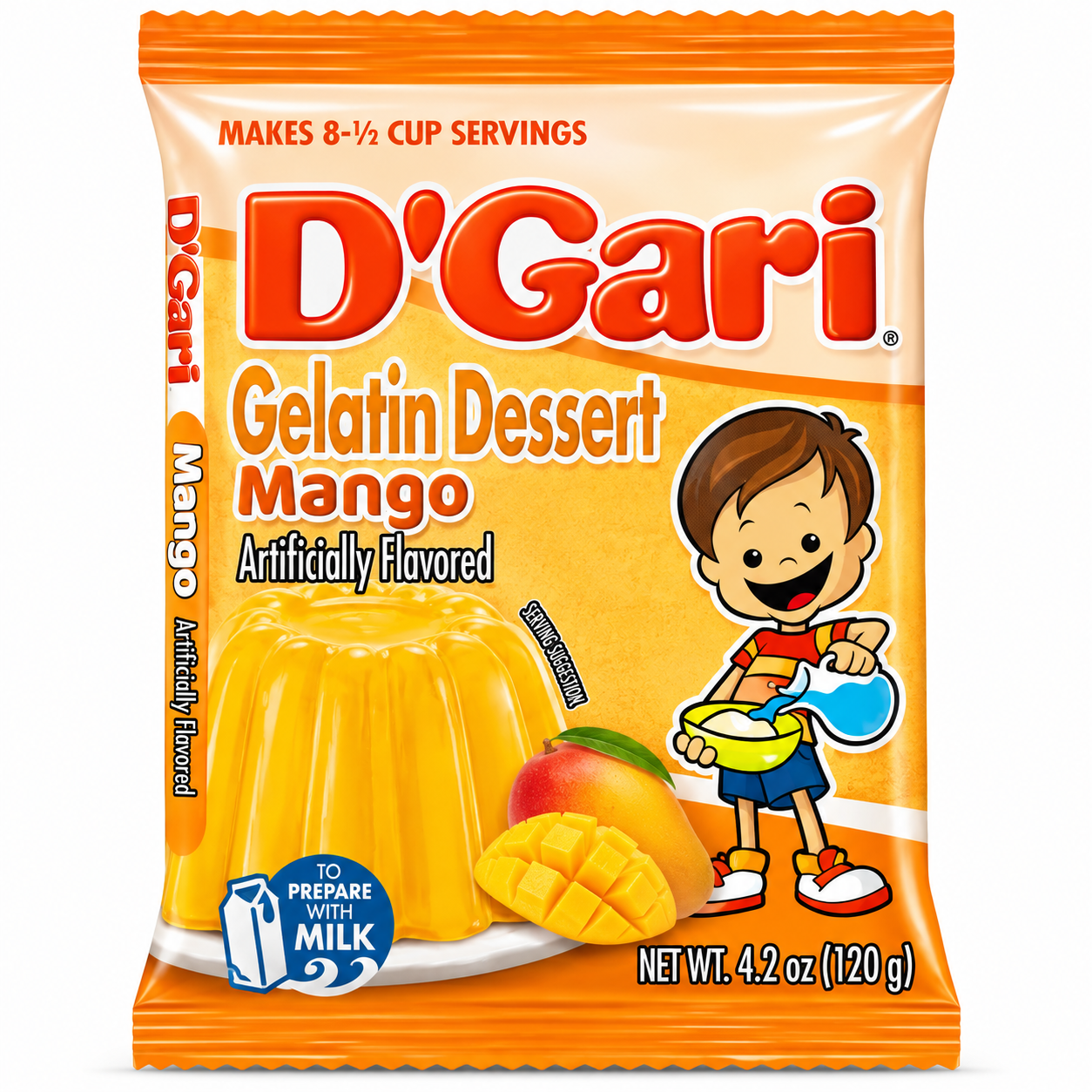D'Gari Mango Flavored Gelatin Dessert Powder | 120g Packet