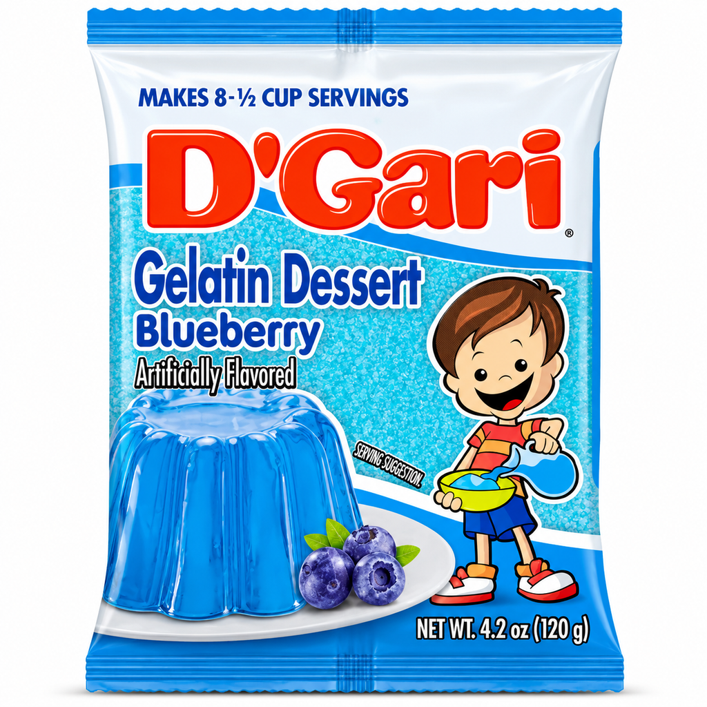 D'Gari Blueberry Flavored Gelatin Dessert Powder | 120g packet
