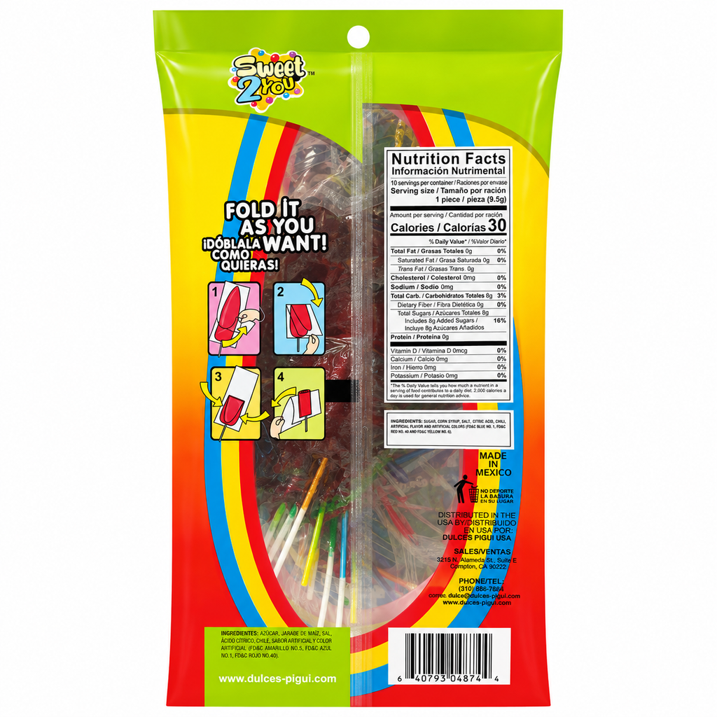 Slaps Lollipops Tropical Mix | 10 pieces bag