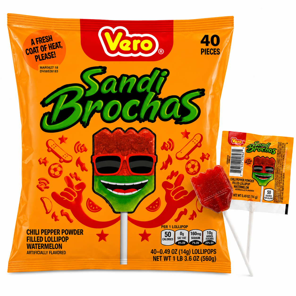 Sandi Brochas Vero Watermelon Lollipops | 40 pieces