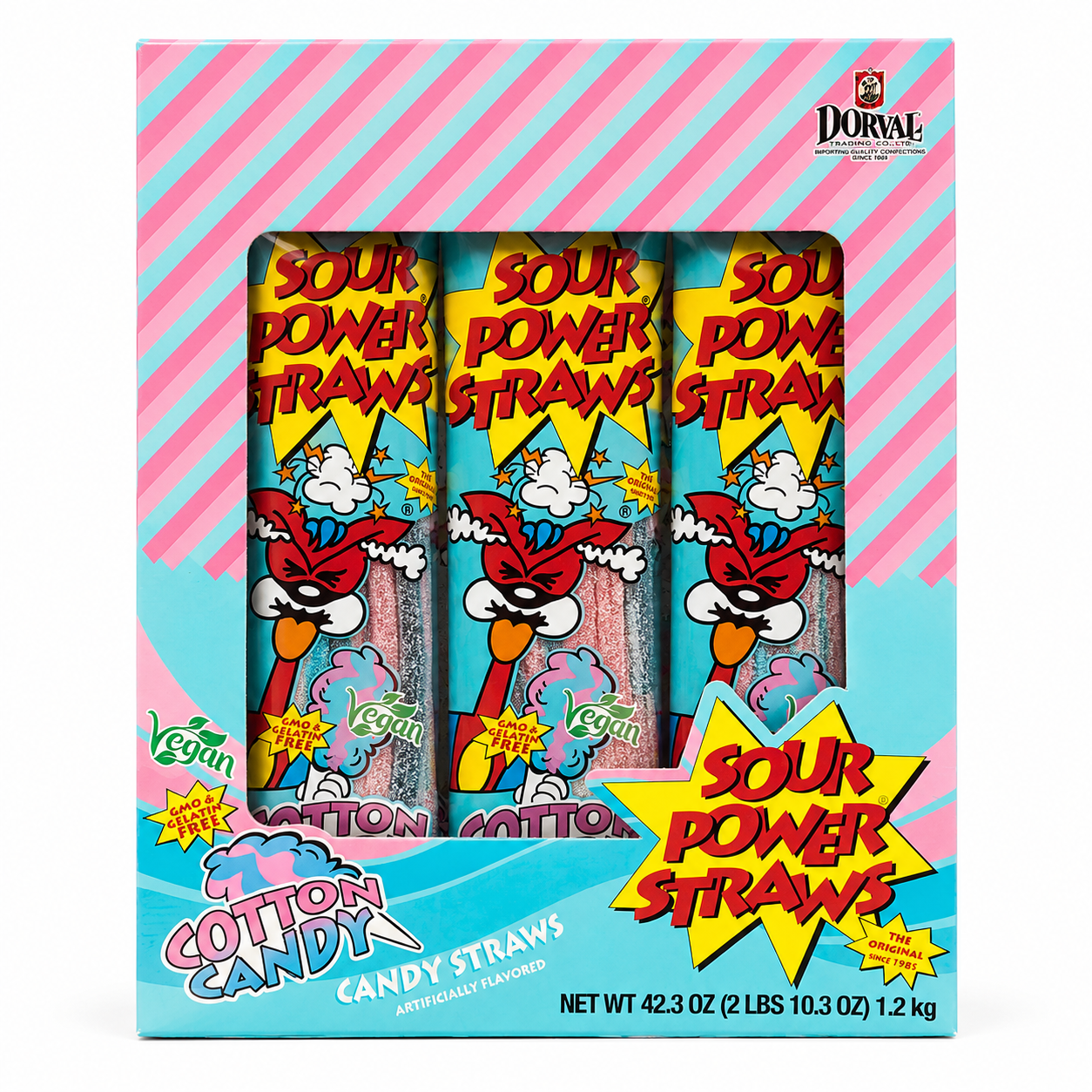 Sour Power Straws | 24 individual packages Cotton Candy