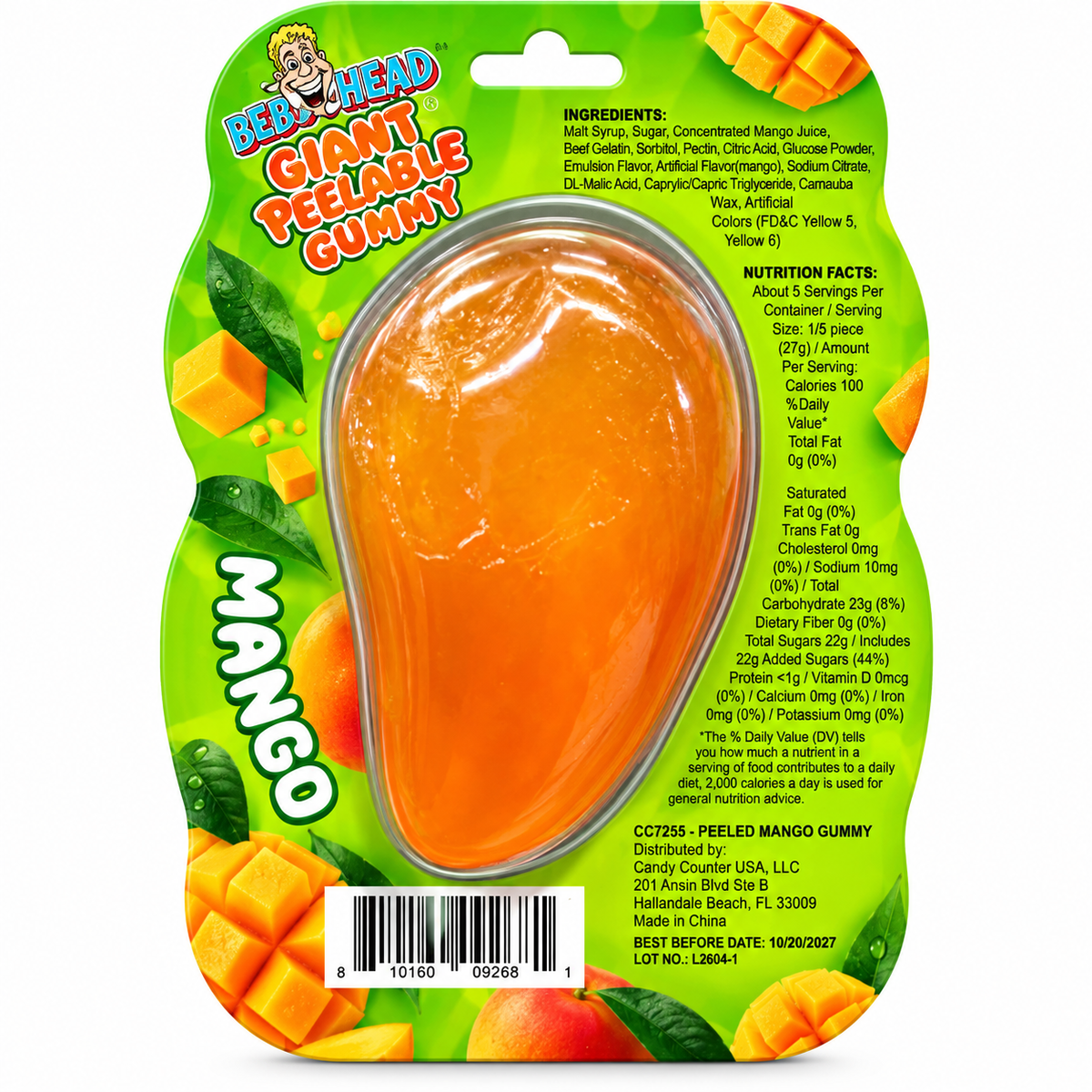 Mango Giant Peelable Gummy | 1 piece giant mango peelable gummy