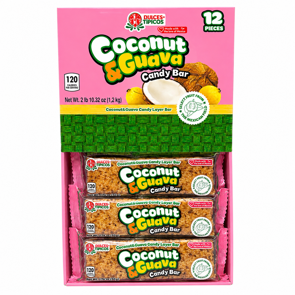Coconut and Guava Candy Bar 12 Piece display box