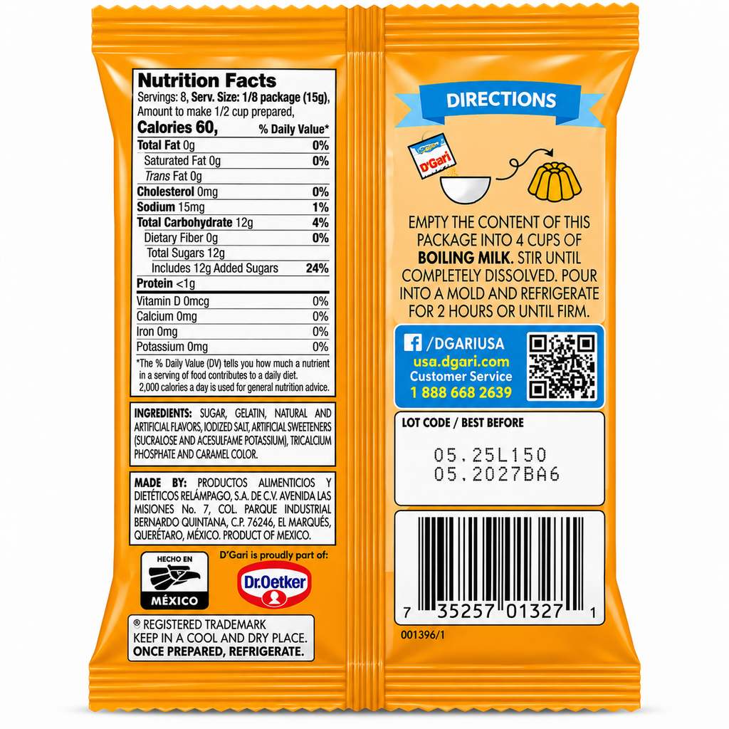 D'Gari Rice and Cinnamon Flavored Gelatin Powder | 120g packet