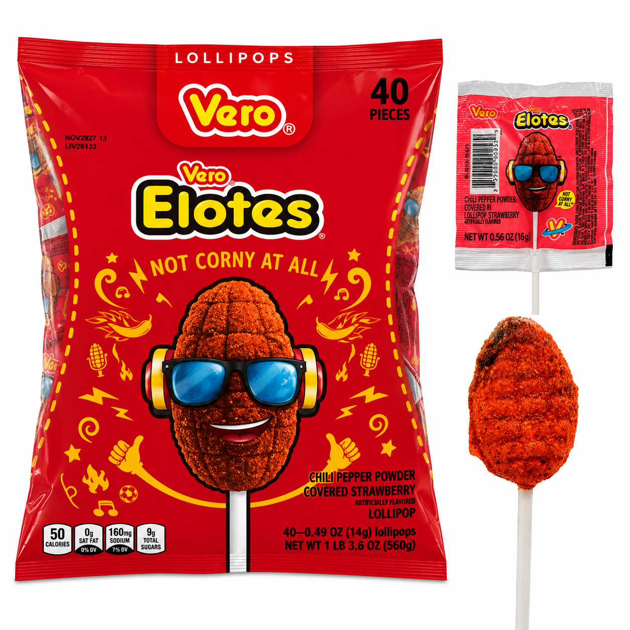 Vero Elotes Corn Shaped Lollipop | 40 pieces