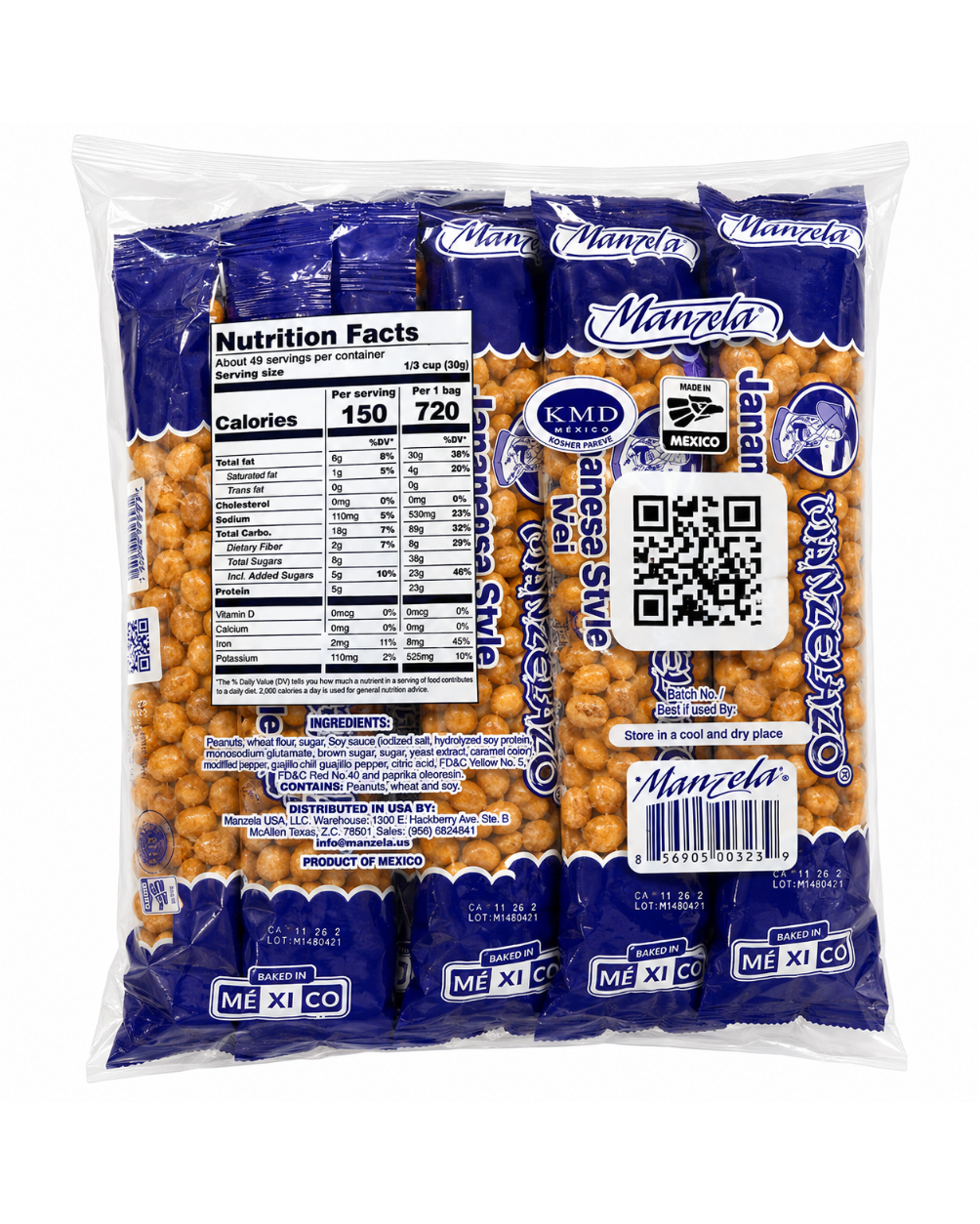 Manzela 10 Bags Pack (5.22oz each) | Japanese Style Peanuts