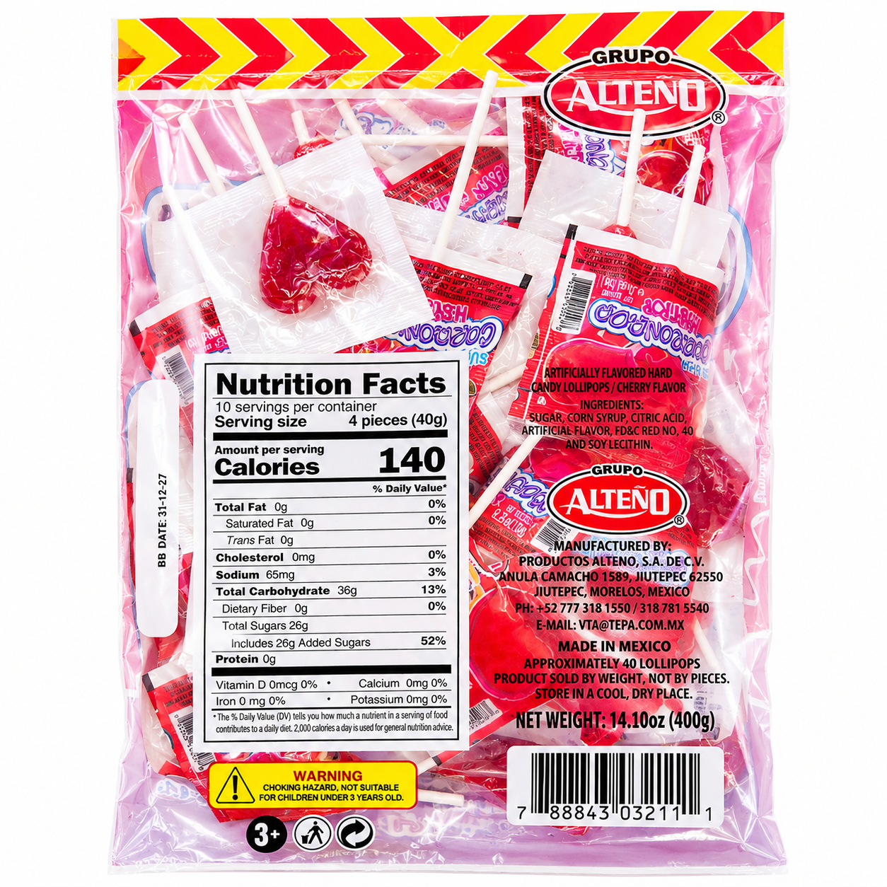 Super Corazonada Heart Pop Heart Shaped Lollipop | 40 piece