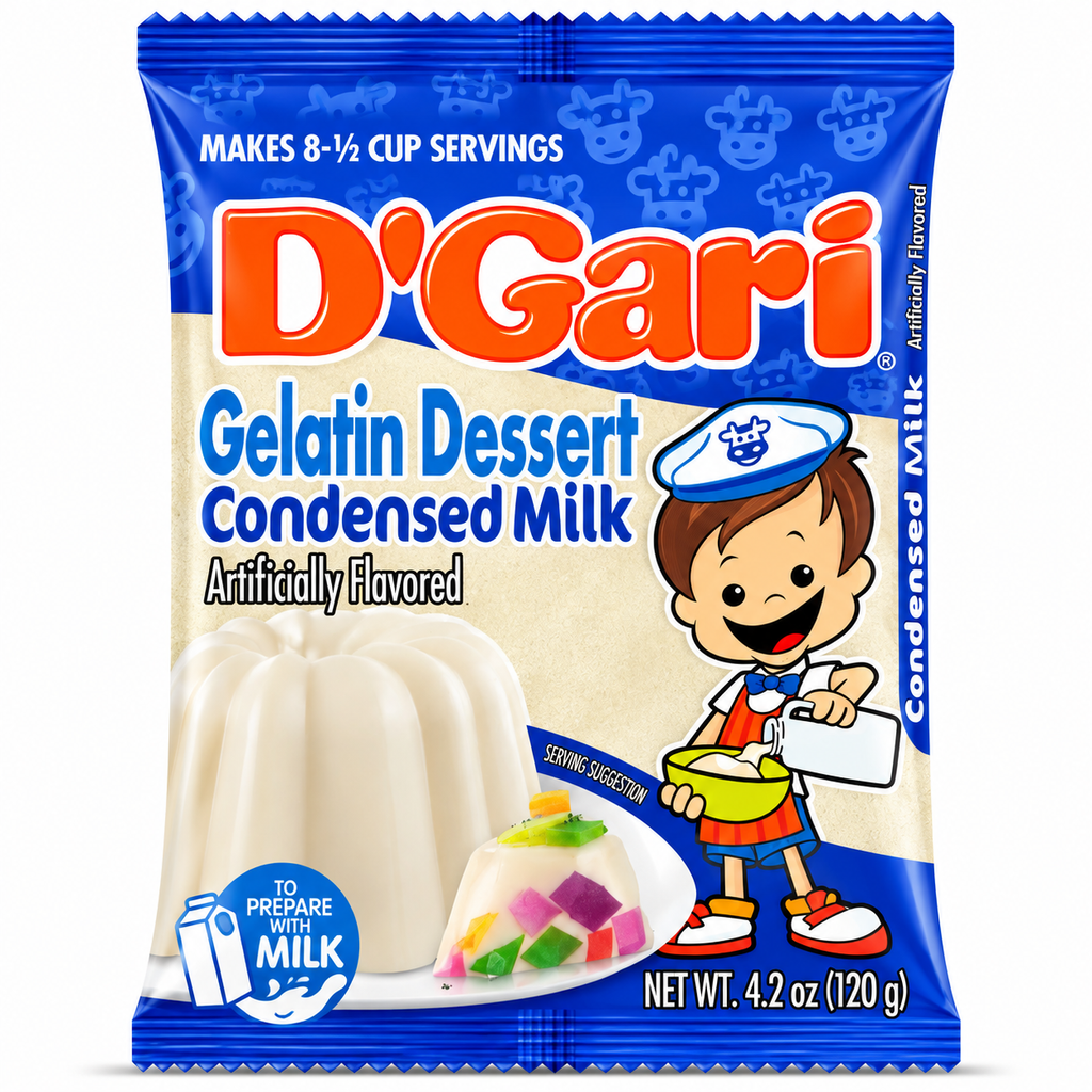 D'Gari Condensed Milk Flavored Gelatin Dessert Powder |120g packet
