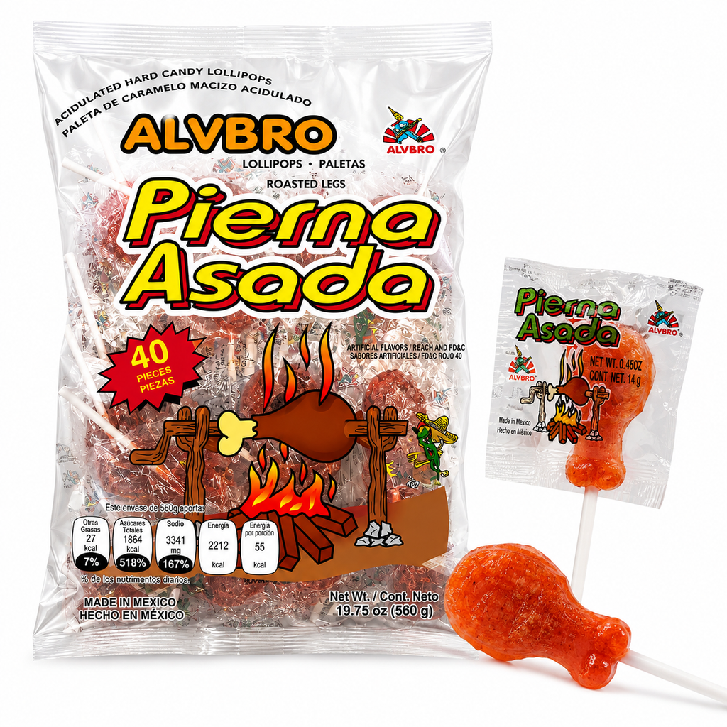 Pierna Asada Chicken Shaped Lollipop | 40 pieces