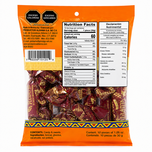 Aldama Glorias | Cajeta and peanut candy 10 pieces