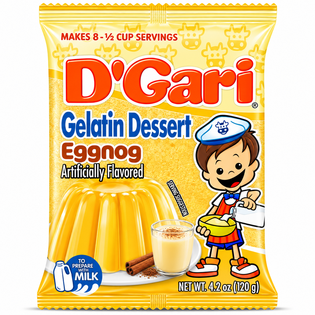 D'Gari Eggnog Flavored Gelatin Dessert Powder |120g packet