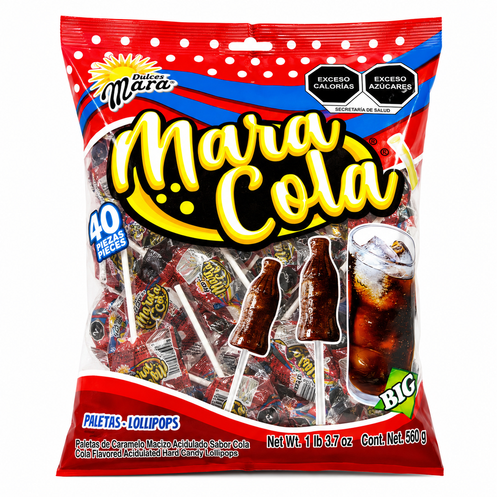 Mara Cola Cola Bottle Shaped Lollipop | 40 pieces