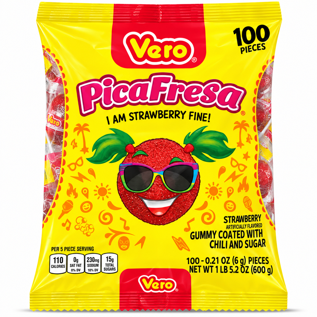 Pica Fresa | 100 piece Strawberry Gummy with Chili