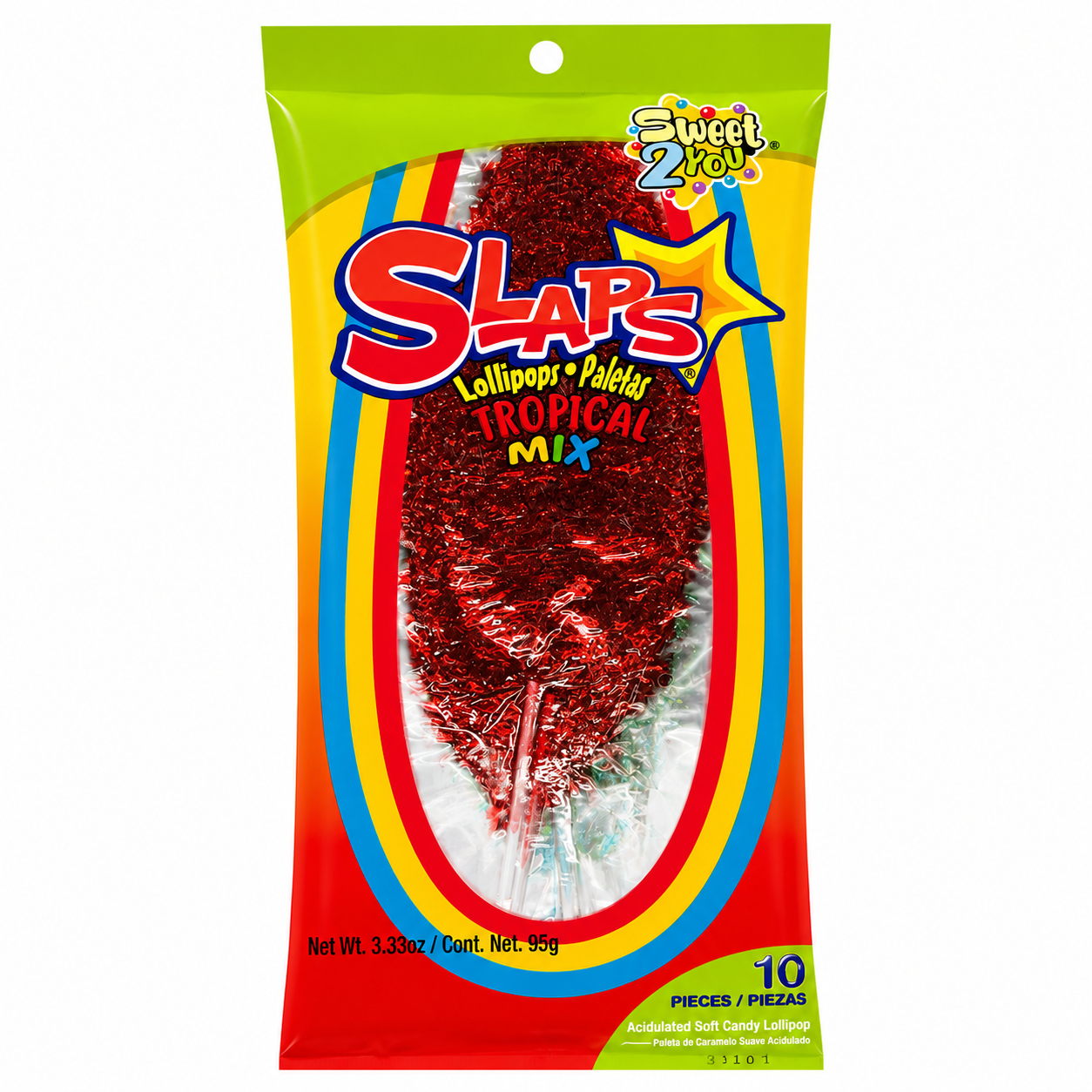 Slaps Lollipops Tropical Mix | 10 pieces bag