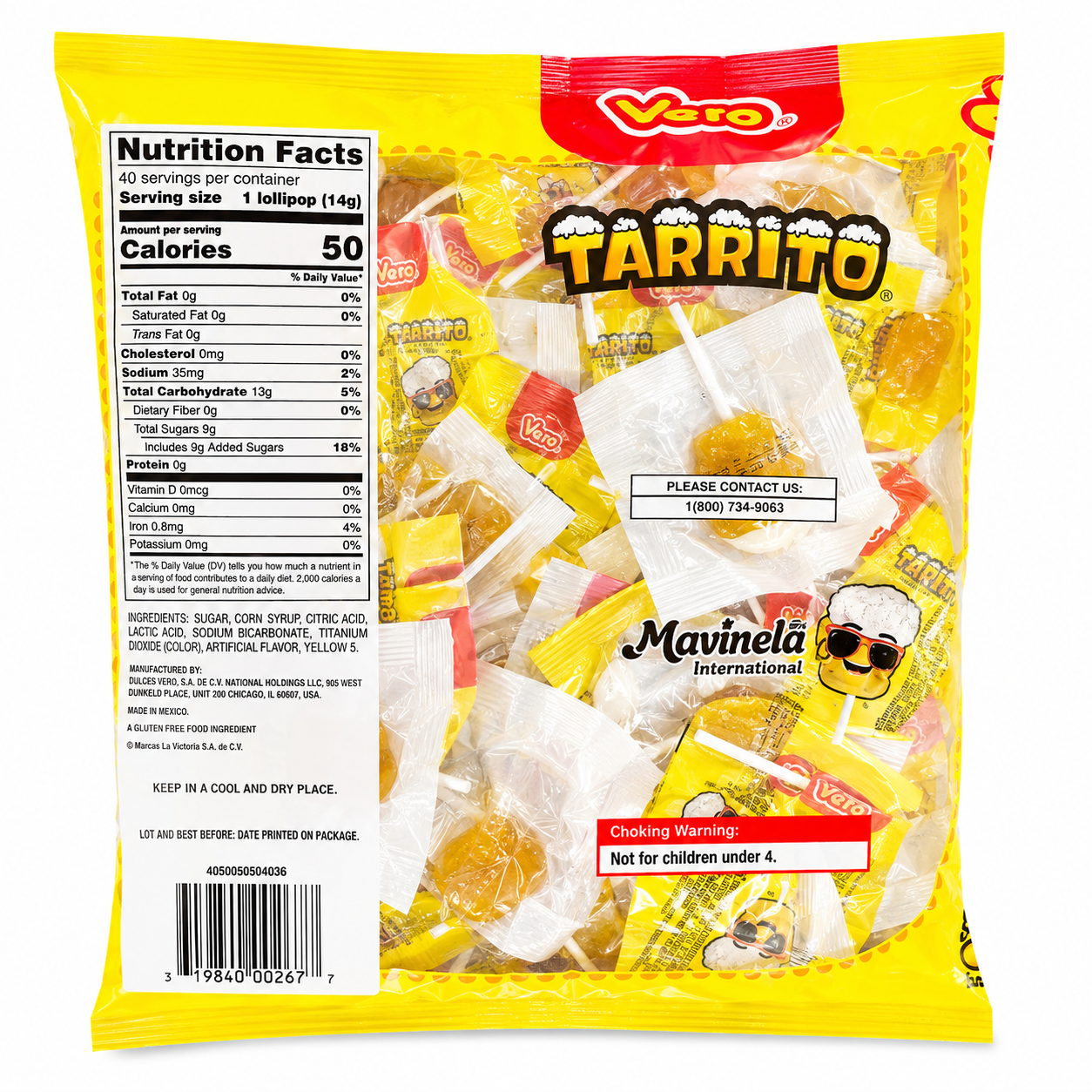 Tarrito Beer Shape Lollipops | 40 piece