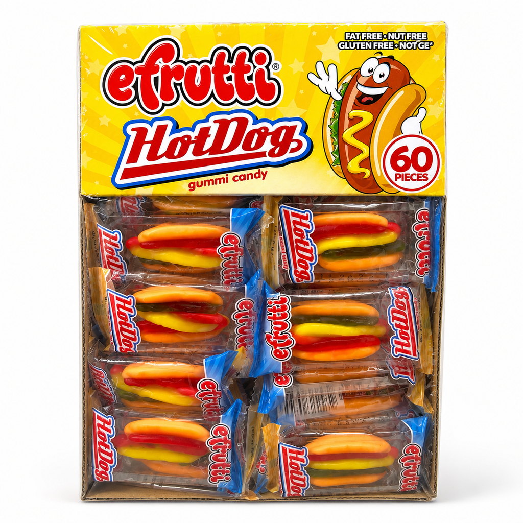 Efrutti Hot Dog Shaped Gummi Candy | 60 pieces