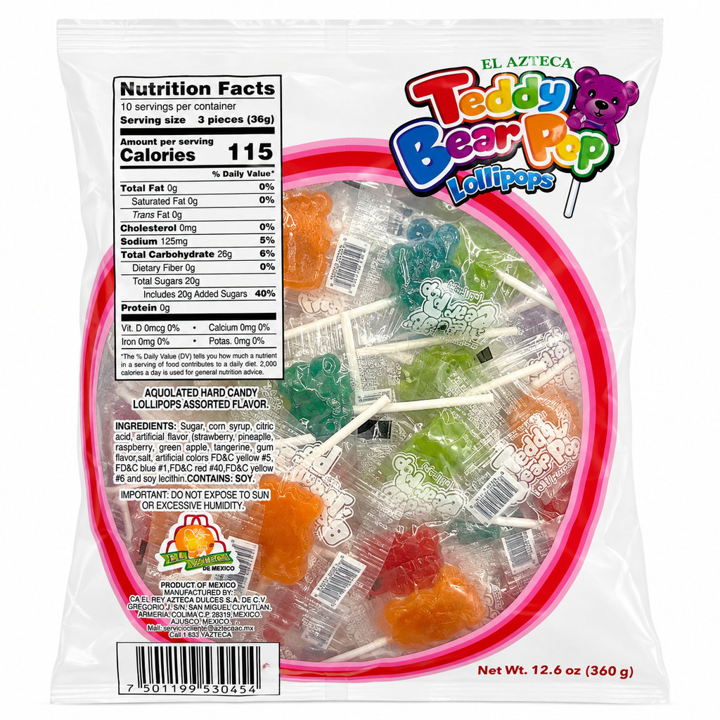 Teddy Bear Pop Teddy Bear Shaped Lollipop | 30 pieces