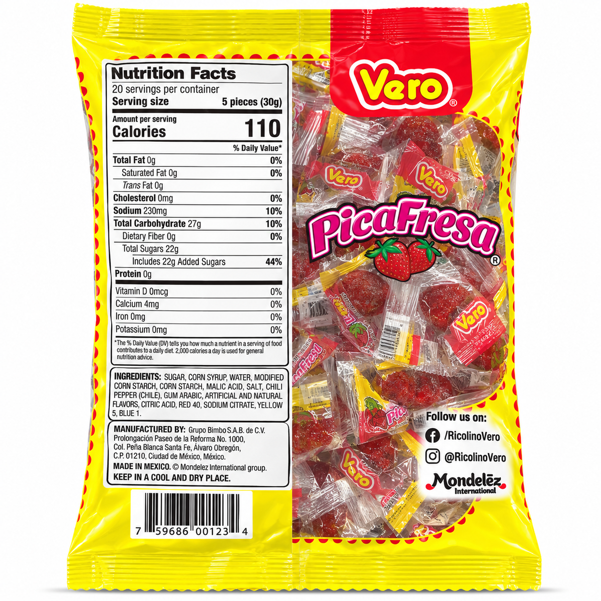 Pica Fresa | 100 piece Strawberry Gummy with Chili
