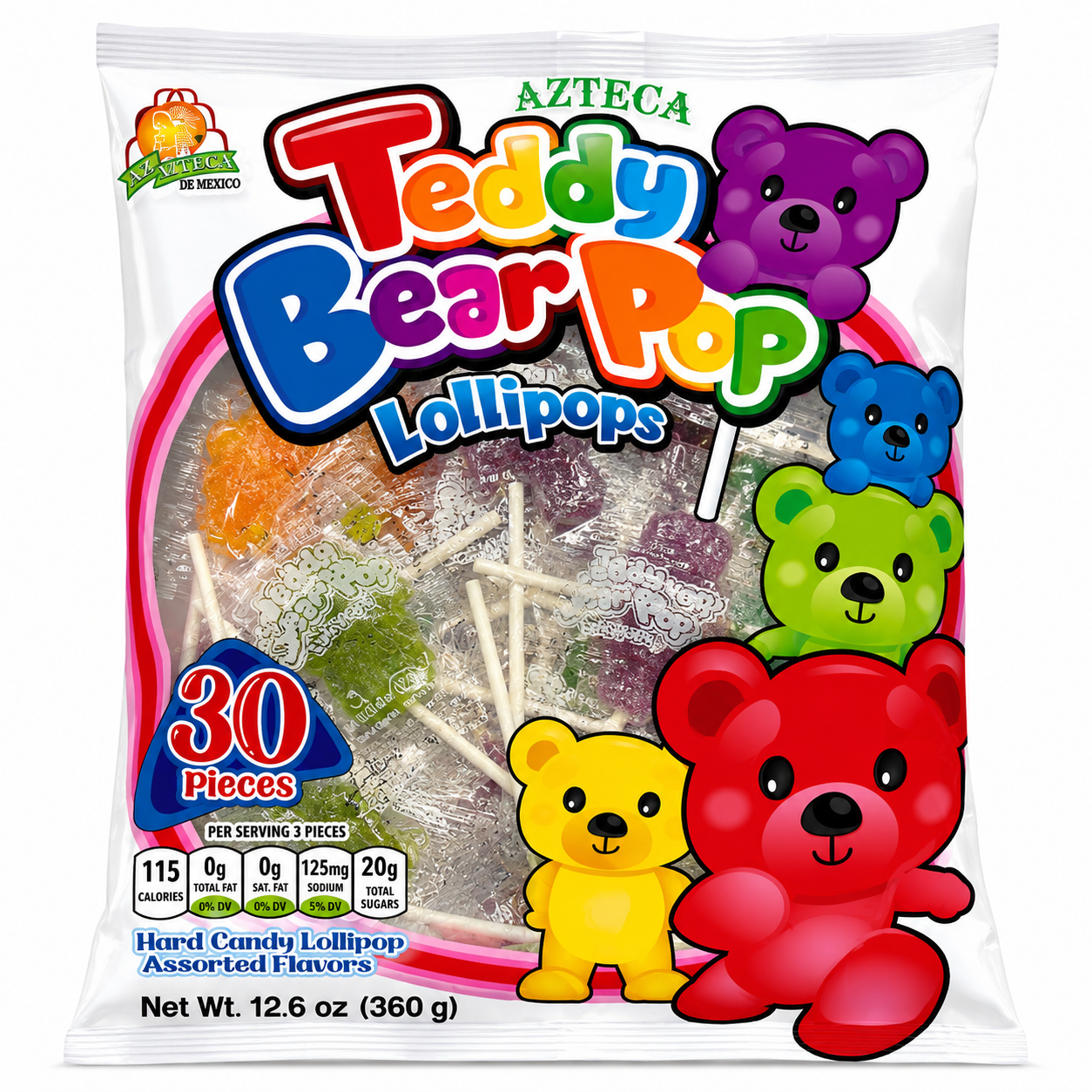 Teddy Bear Pop Teddy Bear Shaped Lollipop | 30 pieces