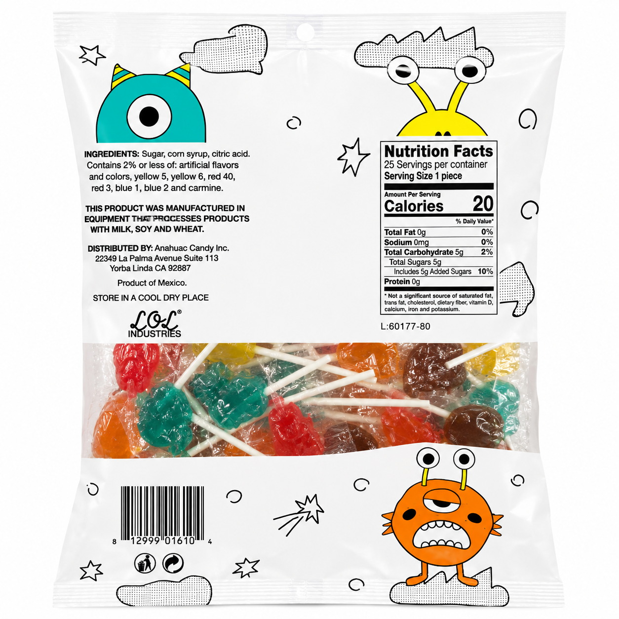 LOL Industries Fruit Flavor Lollipops | 25 piece bag