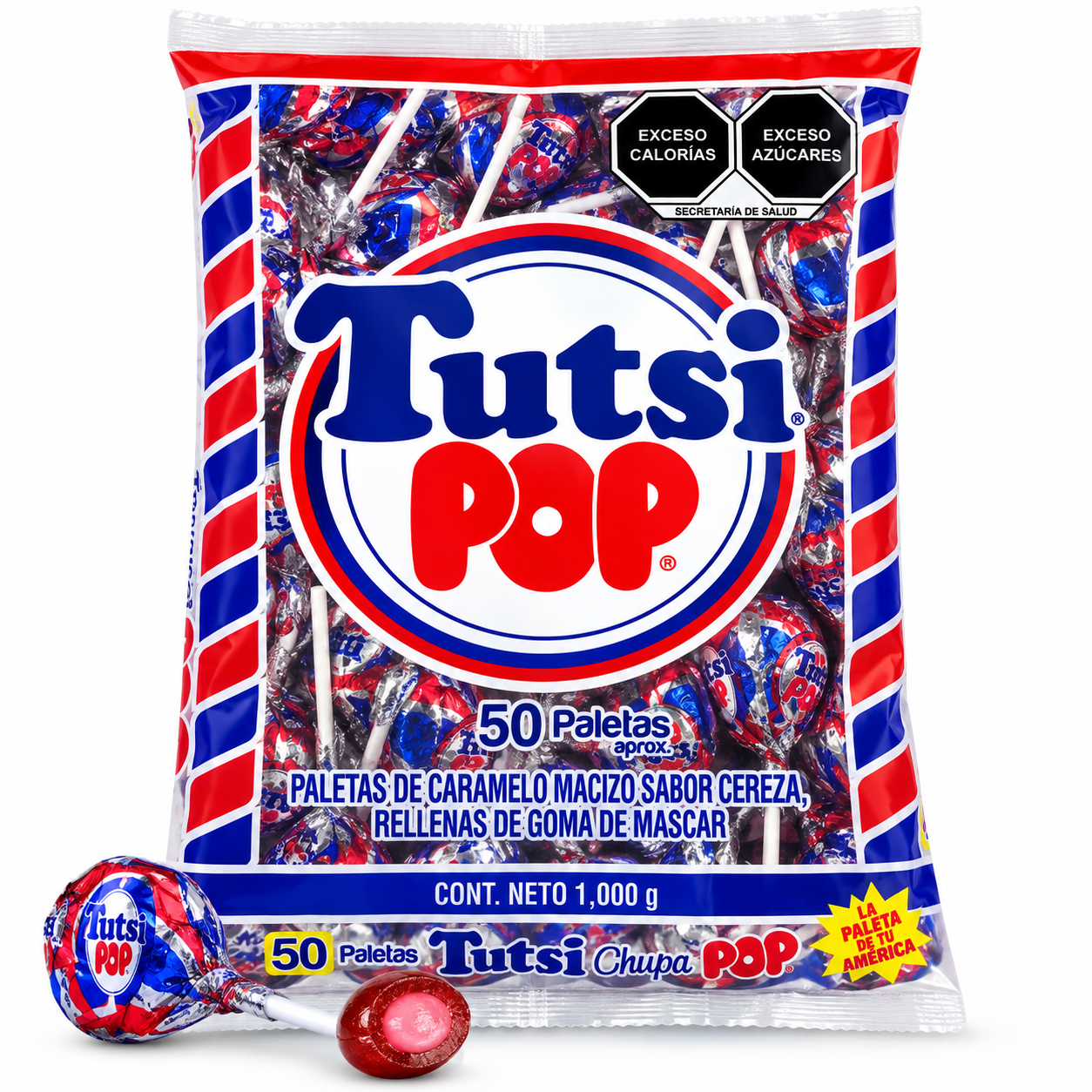 Tutsi Pop Cherry Flavor Lollipop | 50 piece bag