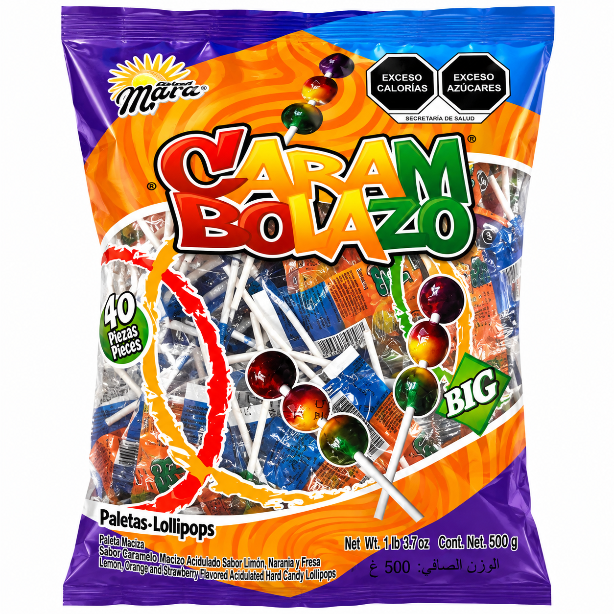 Carambolazo  Three Tier Lollipops | 40 piece bag
