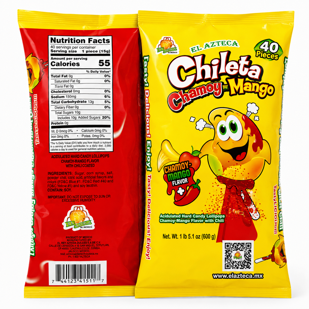 Chileta Chamoy-Mango Sour Mango Lollipops | 40 pieces