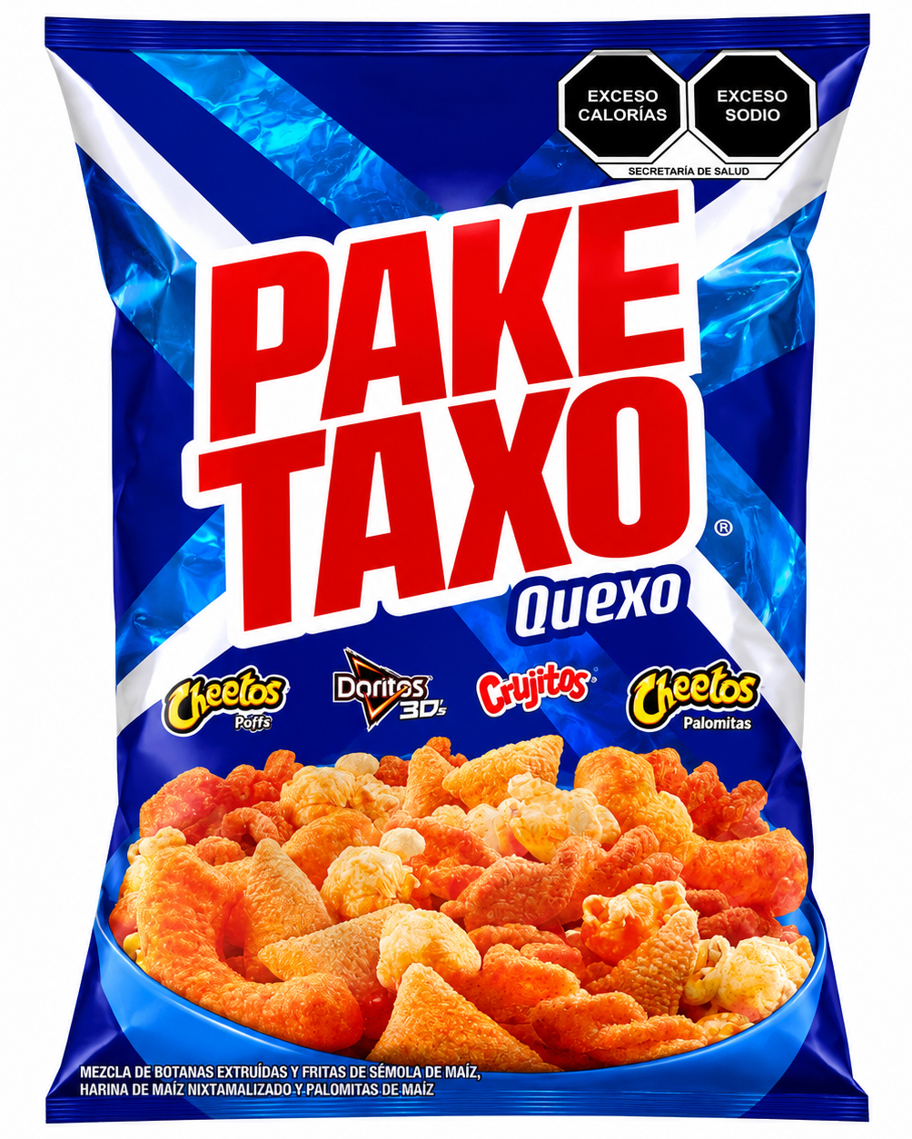 Pake Taxo Quexo | cheetos puffs, doritos 3D, Crujitos, and Cheetos Palomitas Bag