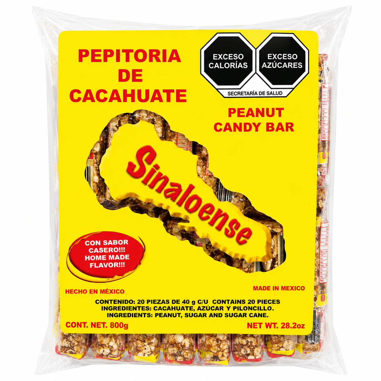 Pepitoria de Cacahuate Peanut Candy Bar | 20 piece bag