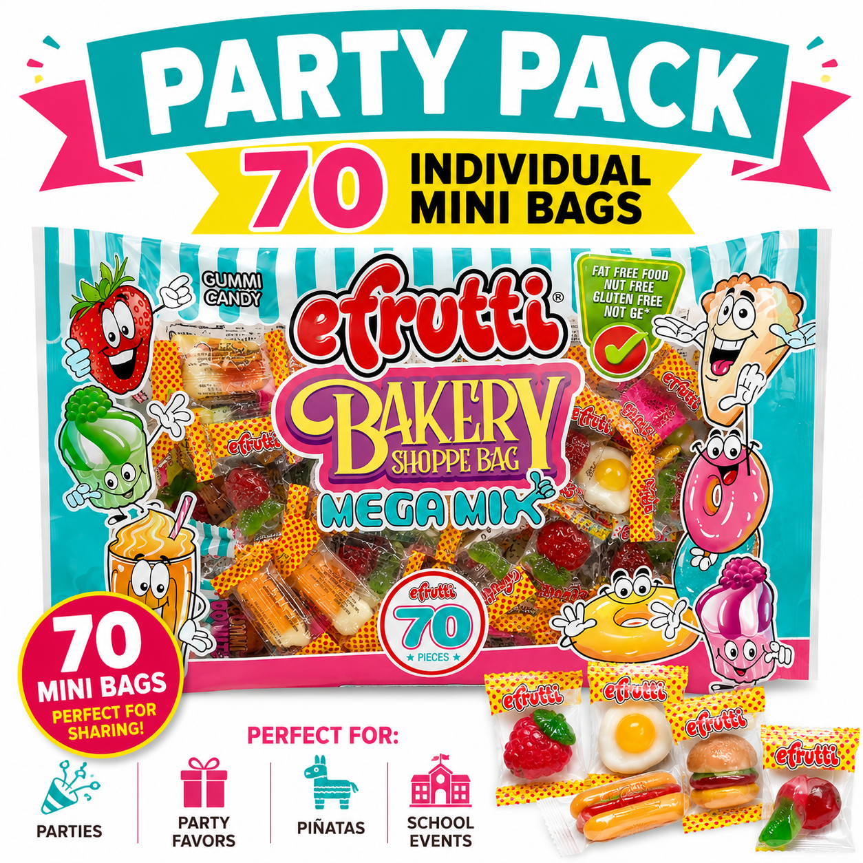 Efrutti Bakery MEGA MIX Bag 70pc