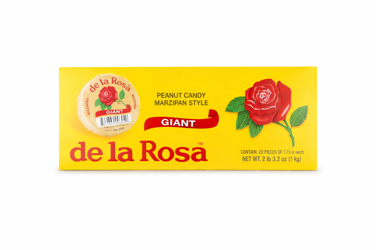 De La Rosa Giant Mazapan Peanut Candy Box (20 Pieces)