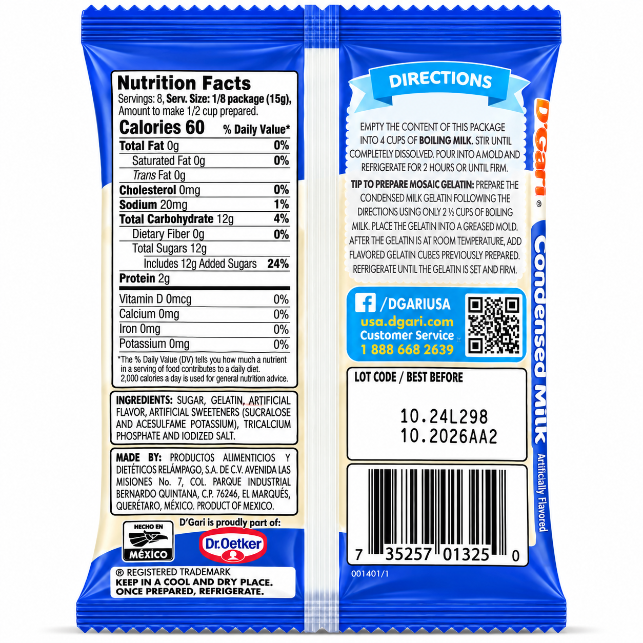 D'Gari Condensed Milk Flavored Gelatin Dessert Powder |120g packet