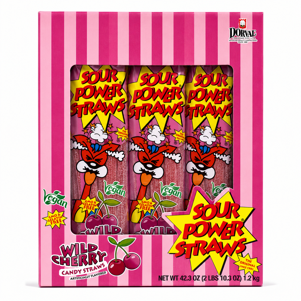 Sour Power Straws | 24 individual packages box Wild Cherry