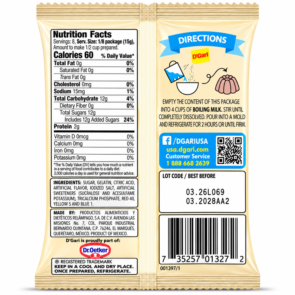 D'Gari Pecan Flavored Gelatin Dessert Powder | 120g packet