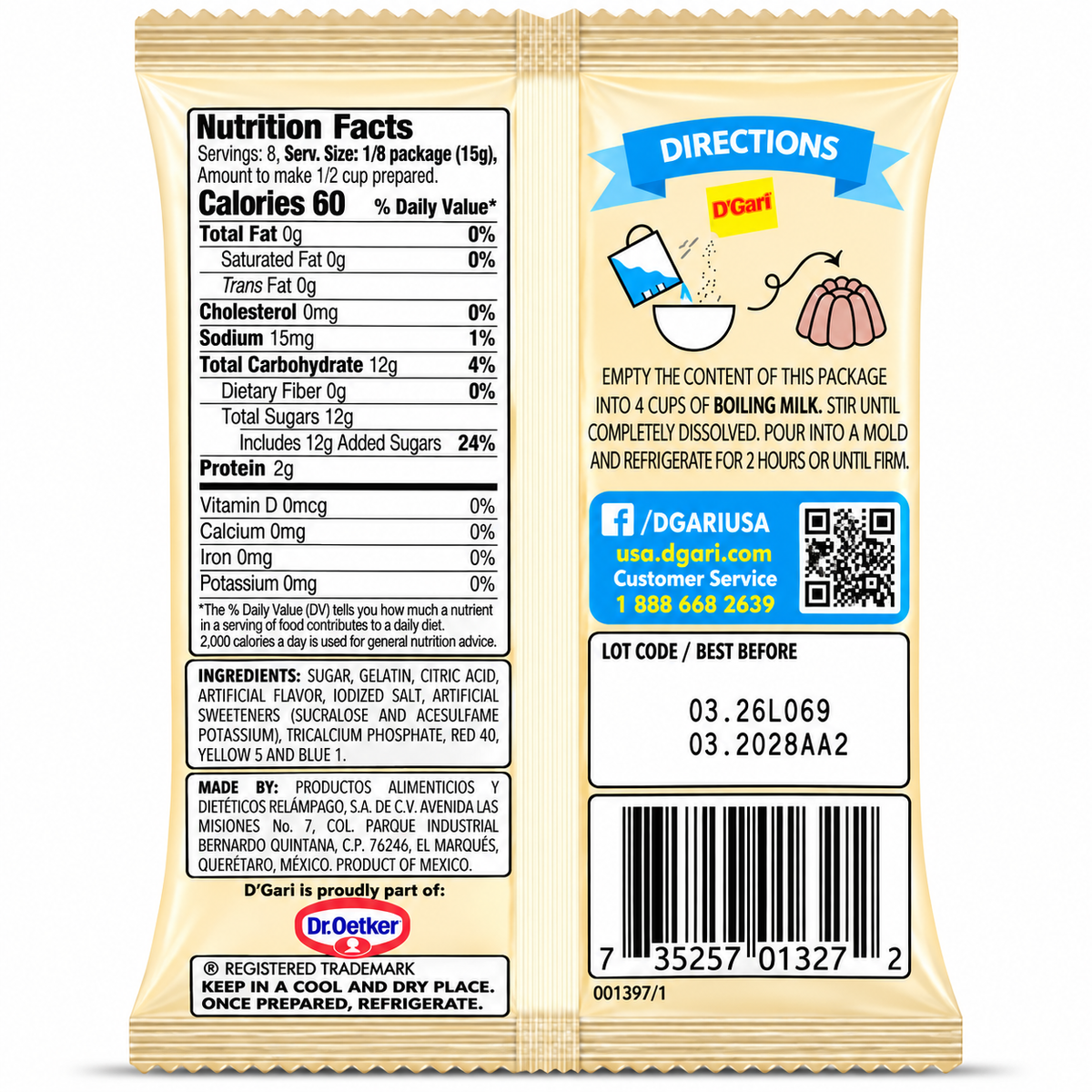 D'Gari Pecan Flavored Gelatin Dessert Powder | 120g packet