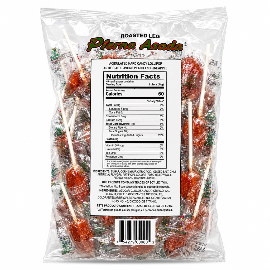 Pierna Asada Chicken Shaped Lollipop | 40 pieces