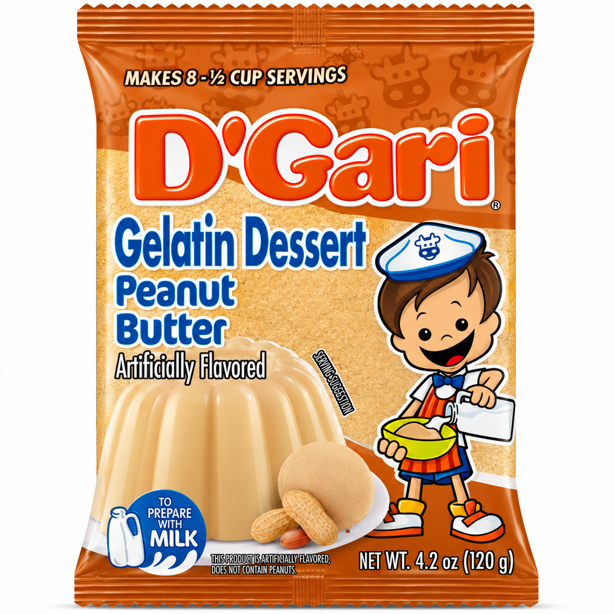 D'Gari Peanut Butter Flavored Gelatin Dessert Powder | 120g packet