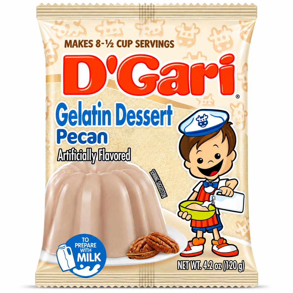 D'Gari Pecan Flavored Gelatin Dessert Powder | 120g packet