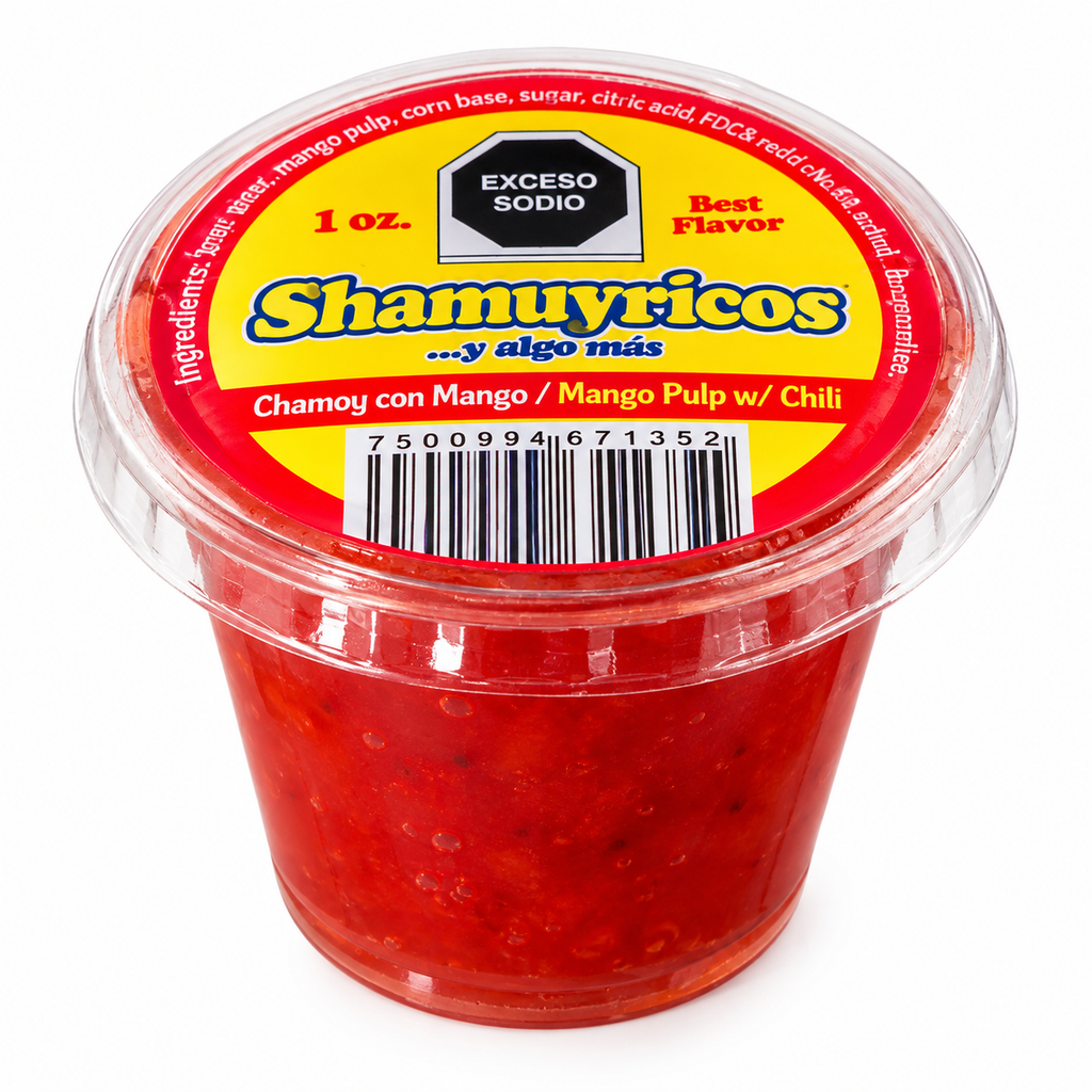 Shamuyricos Chamoy with Mango | 20 Mini Cups Party Pack