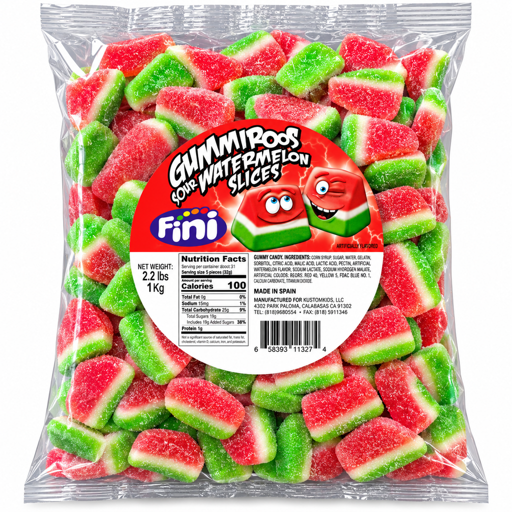 Gumiroos Sour Watermelon Slices | 2.2 pound bag