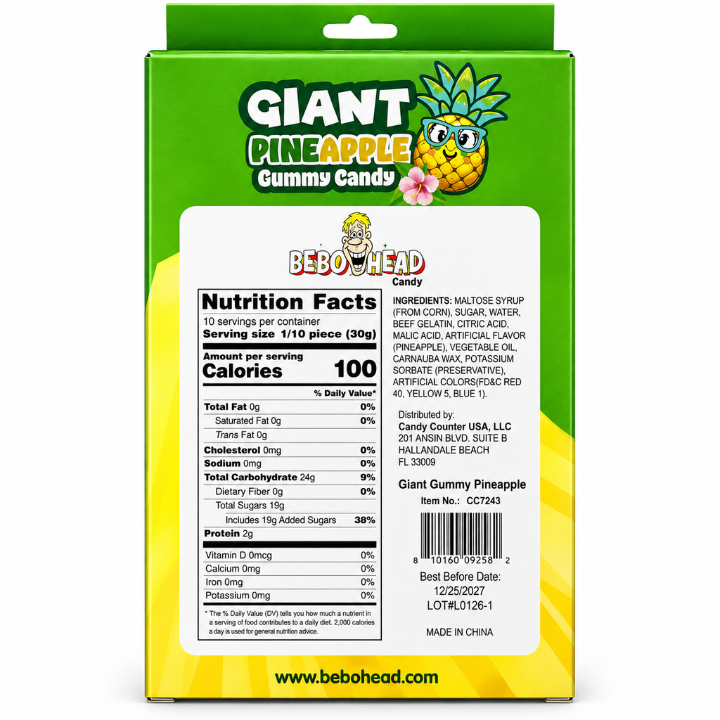 Giant Pineapple Gummy | Super Sized Decorated Pineapple Gummy