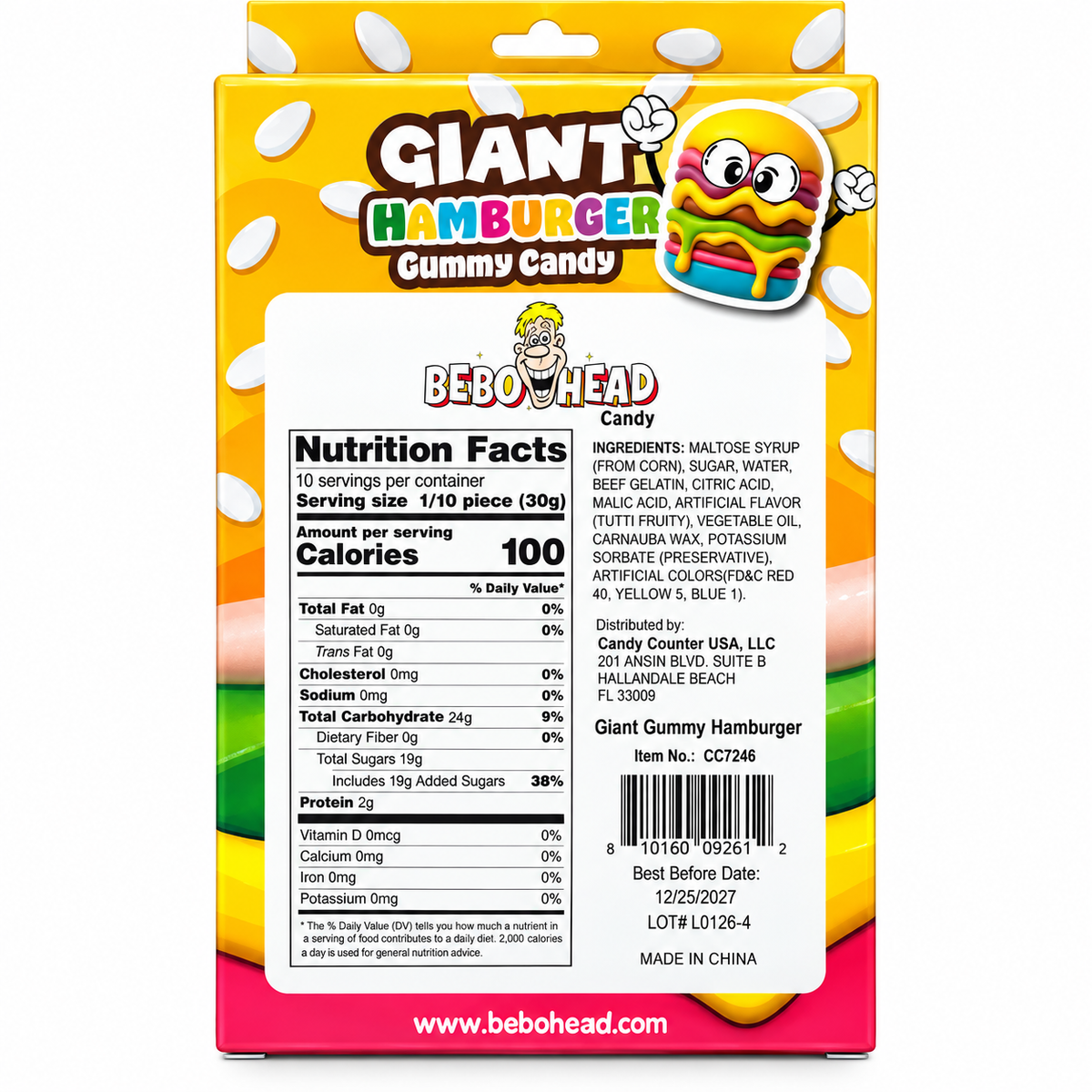 Giant Hamburger Gummy Candy |