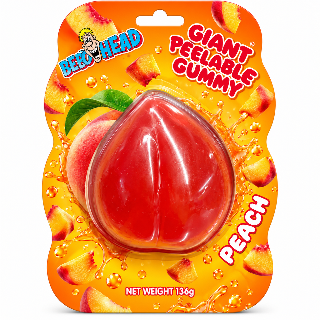 Peach Shaped Giant Peelable Gummy | 1 piece
