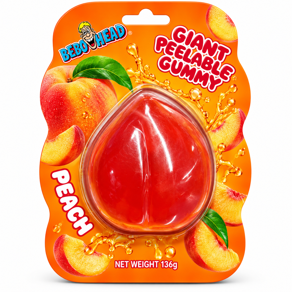 Peach Shaped Giant Peelable Gummy | 1 piece