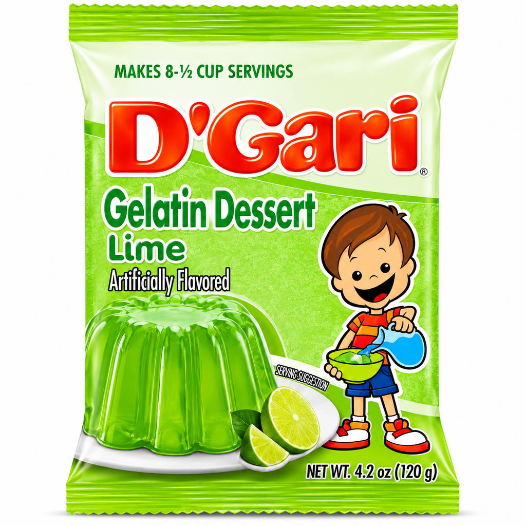 D'Gari Lime Flavored Gelatin Powder | 120g packet