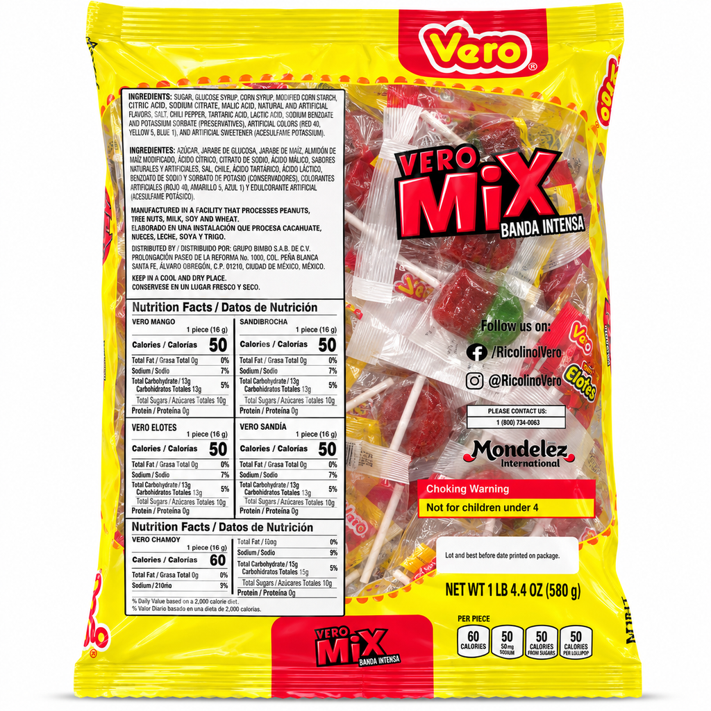Vero Mix Banda Intensa Assorted Lollipops Pack | 40 pieces
